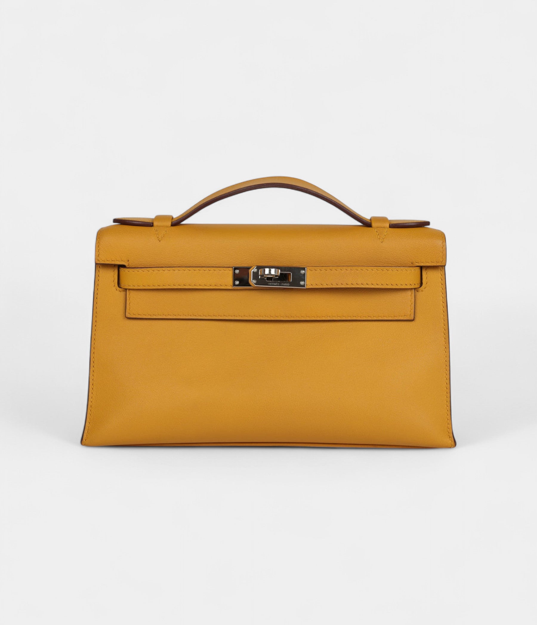 HMKelly Pochette Jaune Ambre Swift Palladium Hardware
