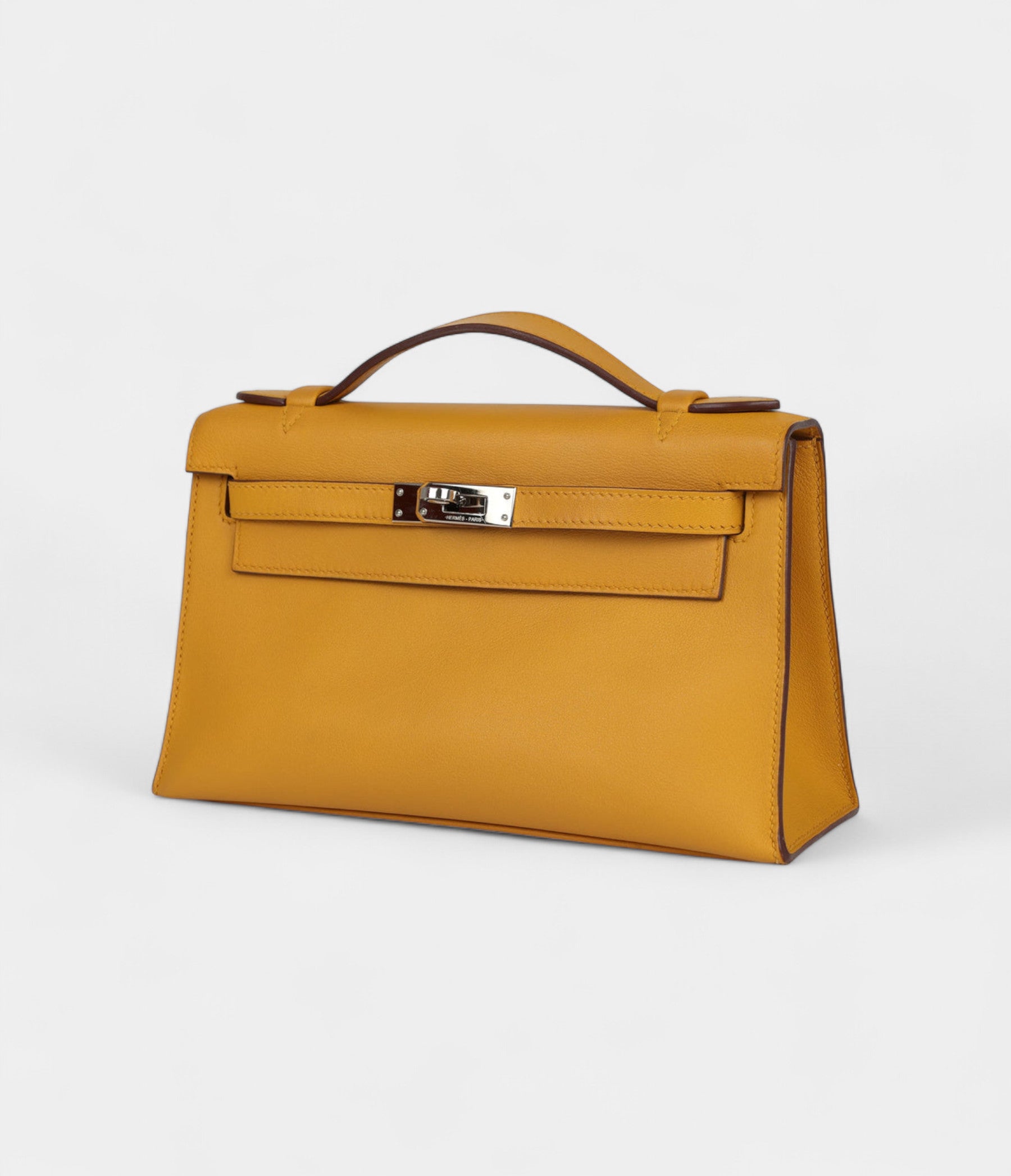 HMKelly Pochette Jaune Ambre Swift Palladium Hardware