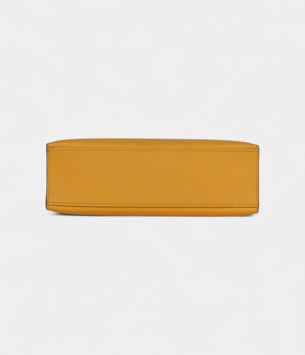 HMKelly Pochette Jaune Ambre Swift Palladium Hardware
