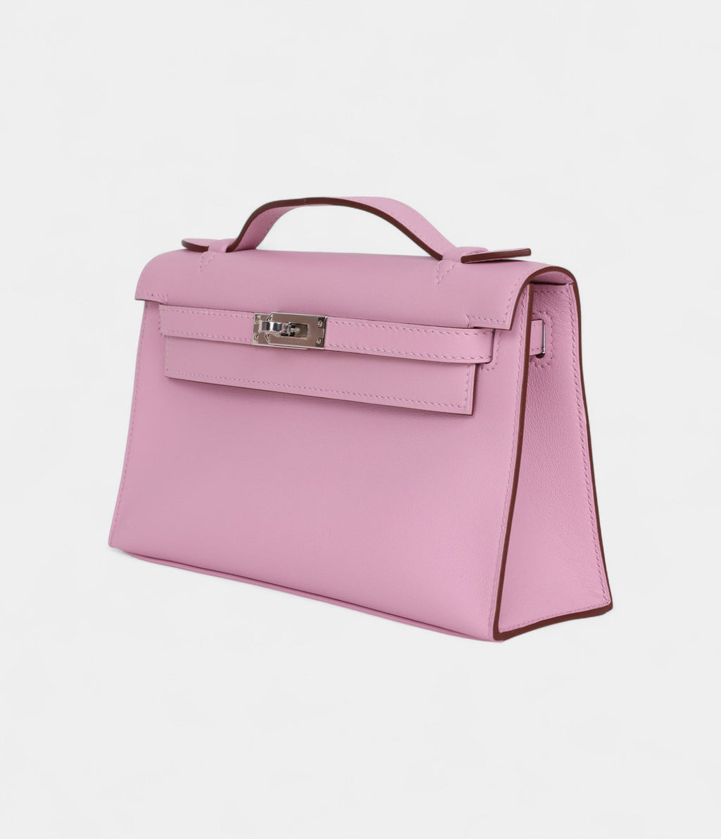 HMKelly Pochette Mauve Sylvestre Swift Palladium Hardware