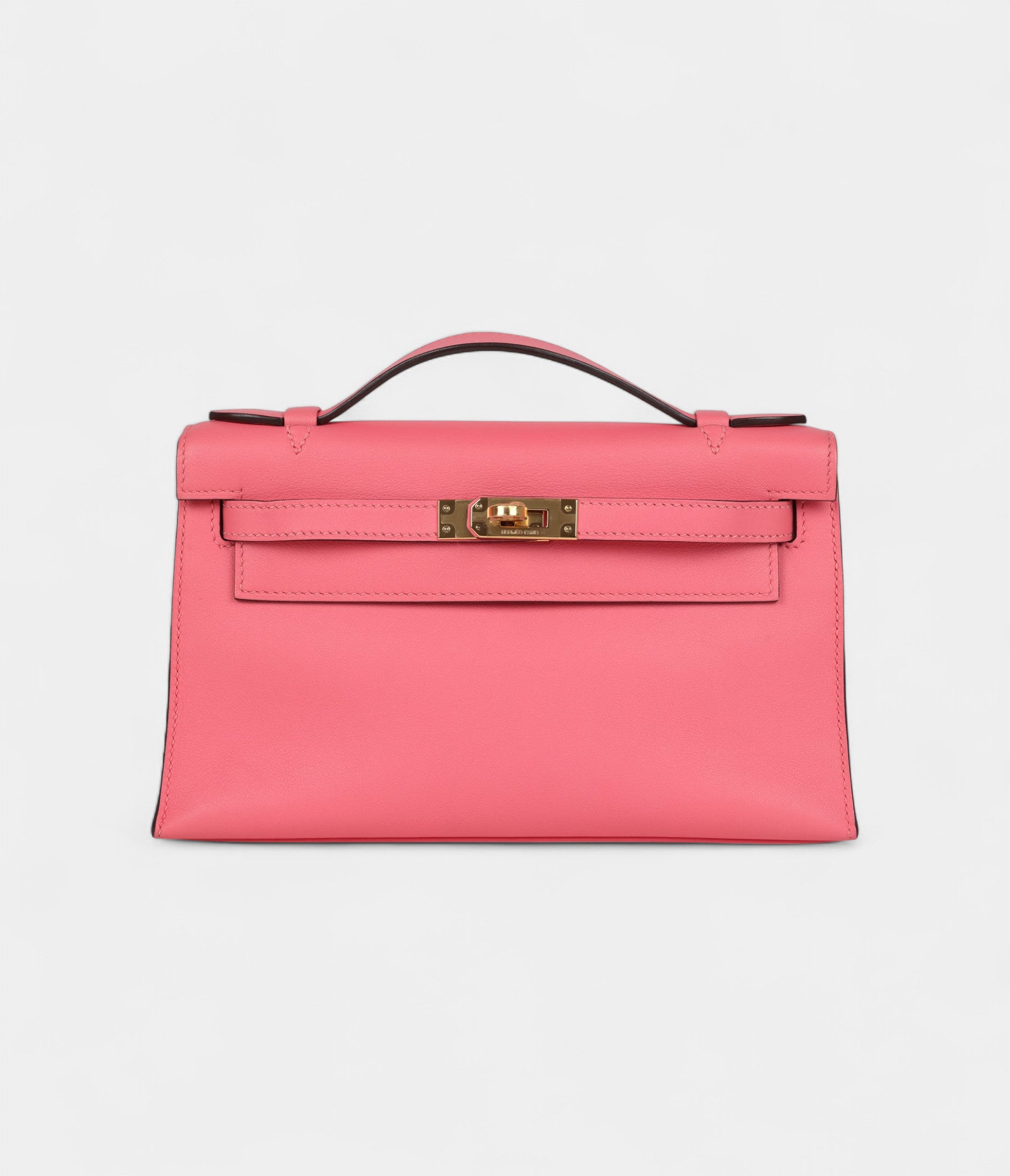 HMKelly Pochette Rose Azalee Swift Gold Hardware