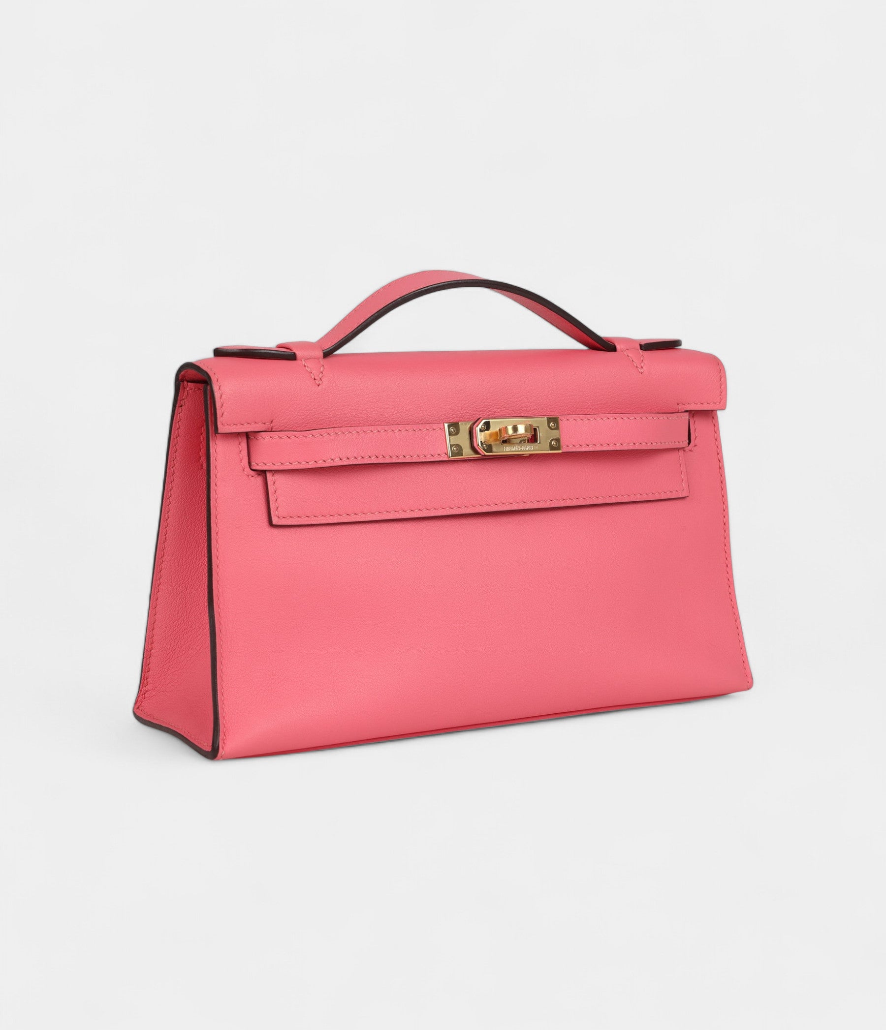 HMKelly Pochette Rose Azalee Swift Gold Hardware