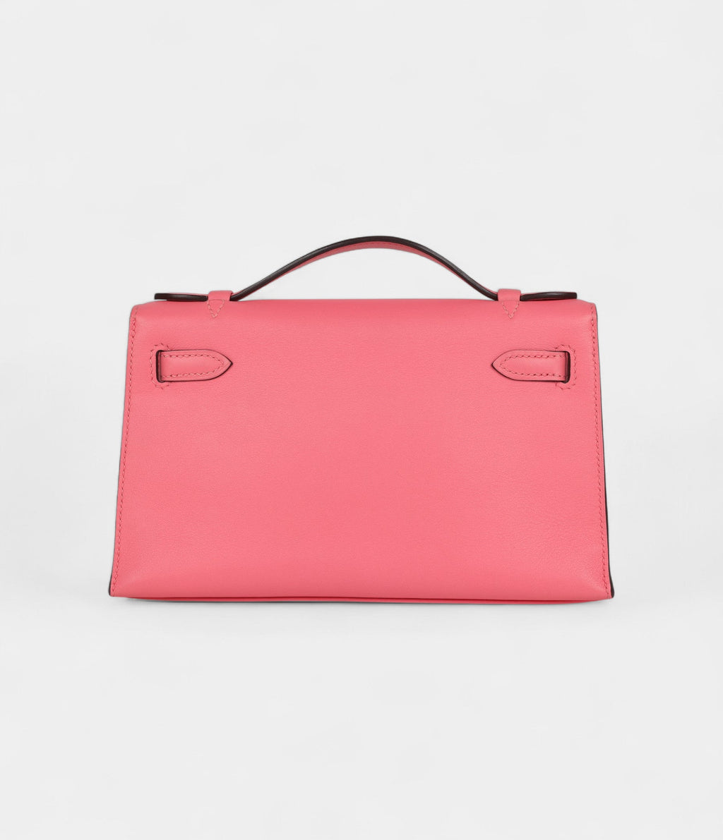 HMKelly Pochette Rose Azalee Swift Gold Hardware