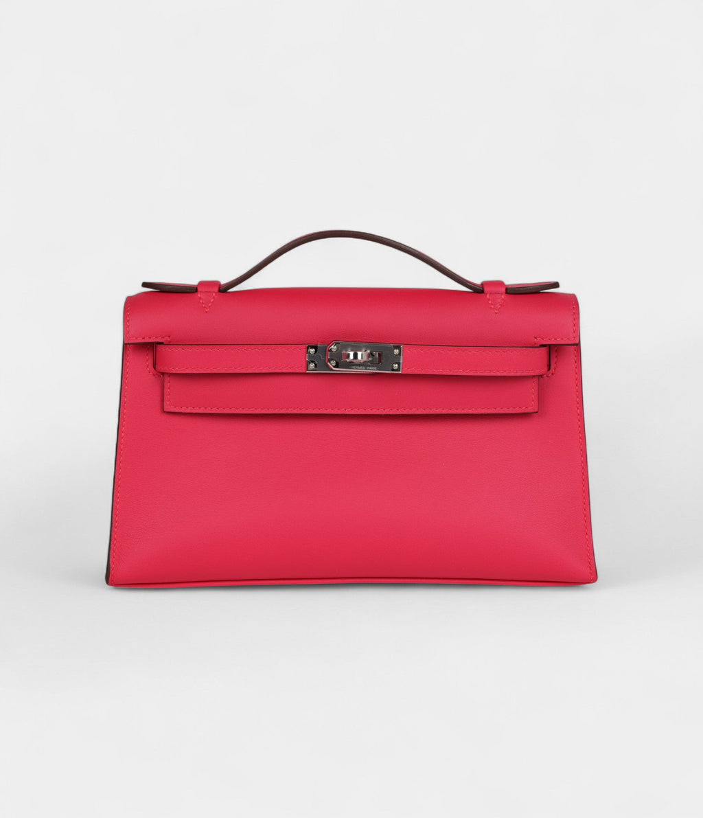 HMKelly Pochette Rose Extreme Swift Palladium Hardware