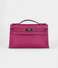 HMKelly Pochette Rose Pourpre Swift Palladium Hardware