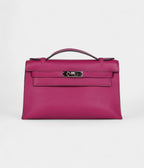 HMKelly Pochette Rose Pourpre Swift Palladium Hardware