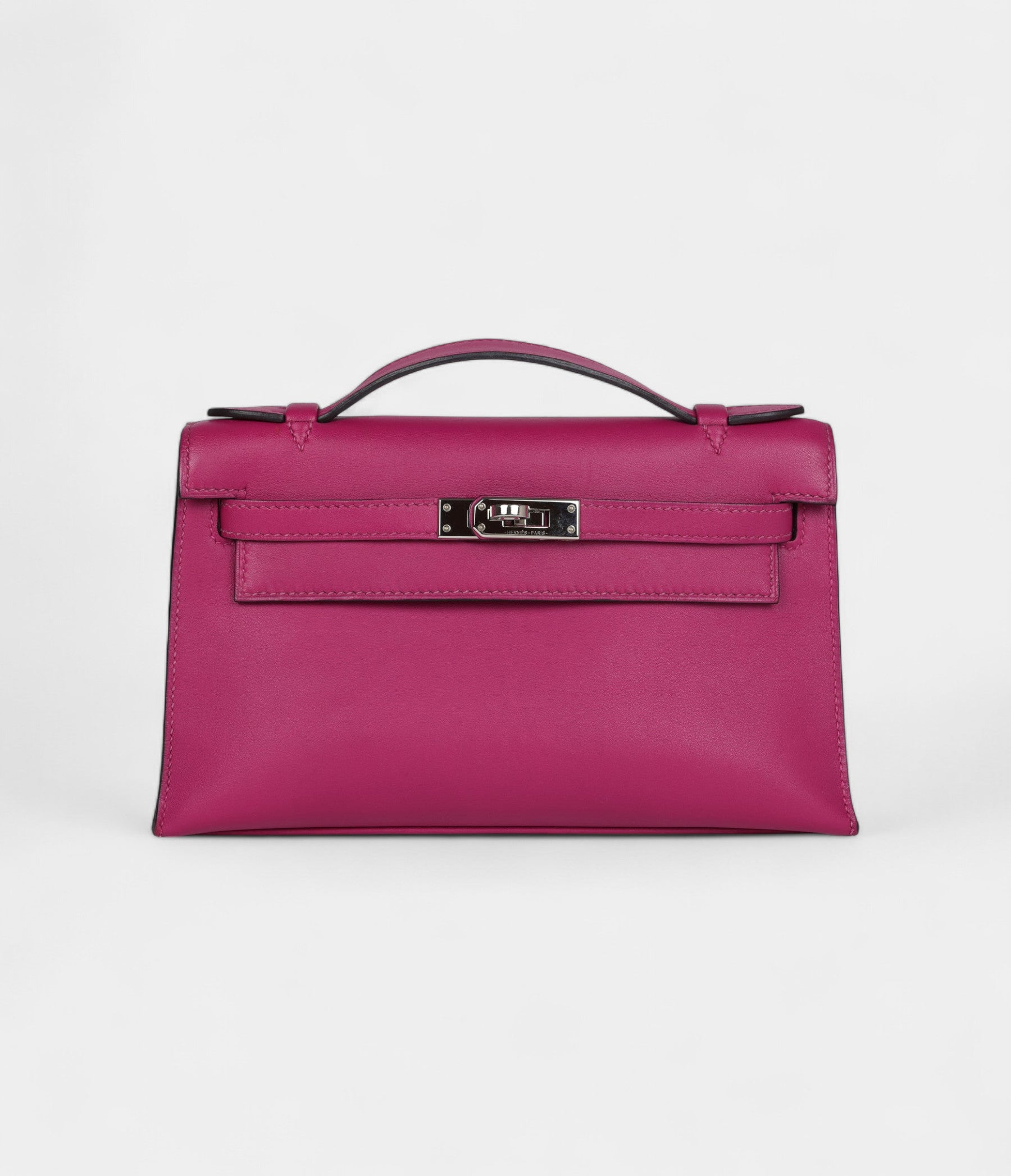 HMKelly Pochette Rose Pourpre Swift Palladium Hardware