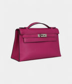 HMKelly Pochette Rose Pourpre Swift Palladium Hardware