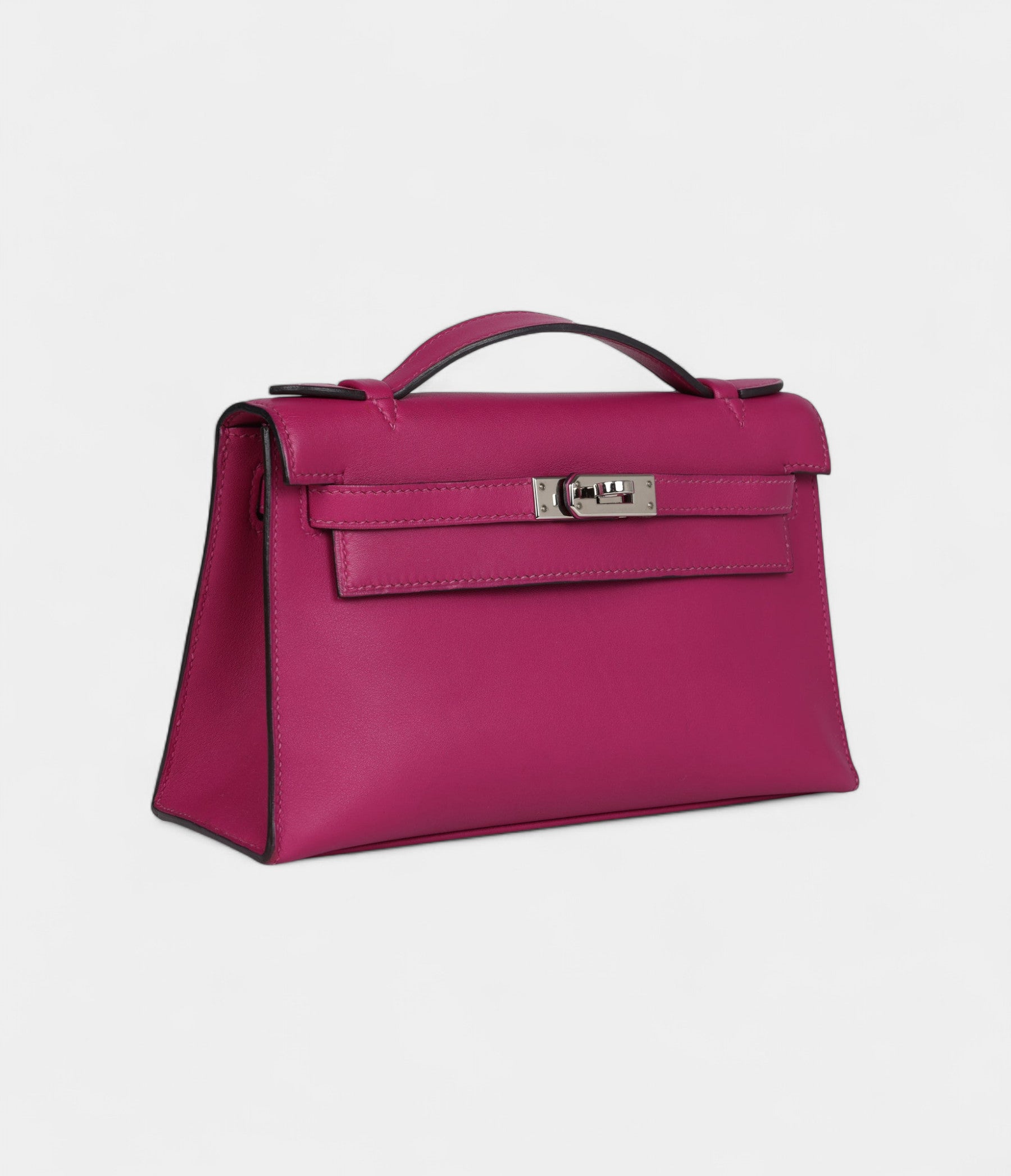 HMKelly Pochette Rose Pourpre Swift Palladium Hardware