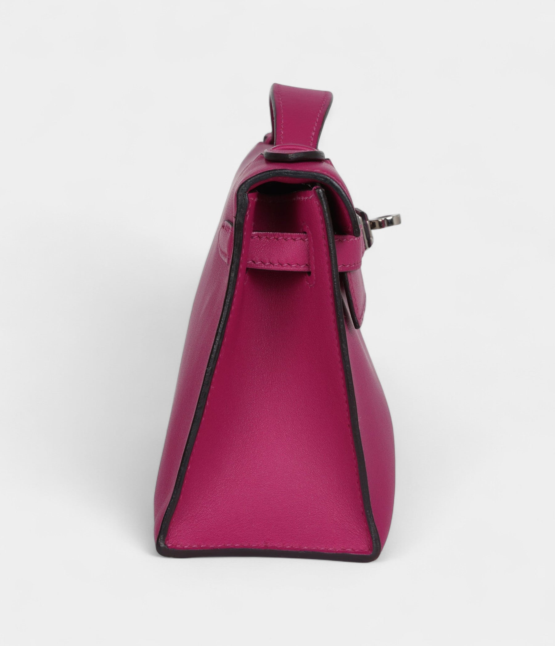 HMKelly Pochette Rose Pourpre Swift Palladium Hardware