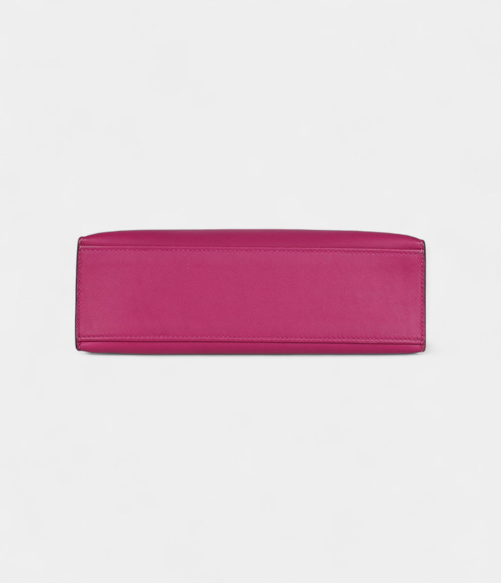HMKelly Pochette Rose Pourpre Swift Palladium Hardware
