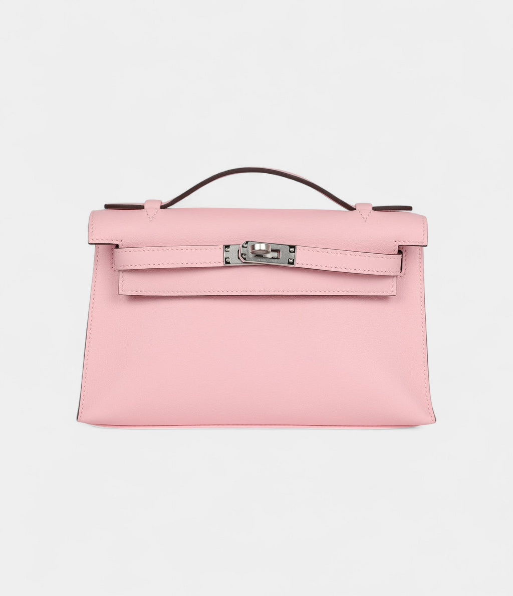 HMKelly Pochette Rose Sakura Swift Palladium Hardware