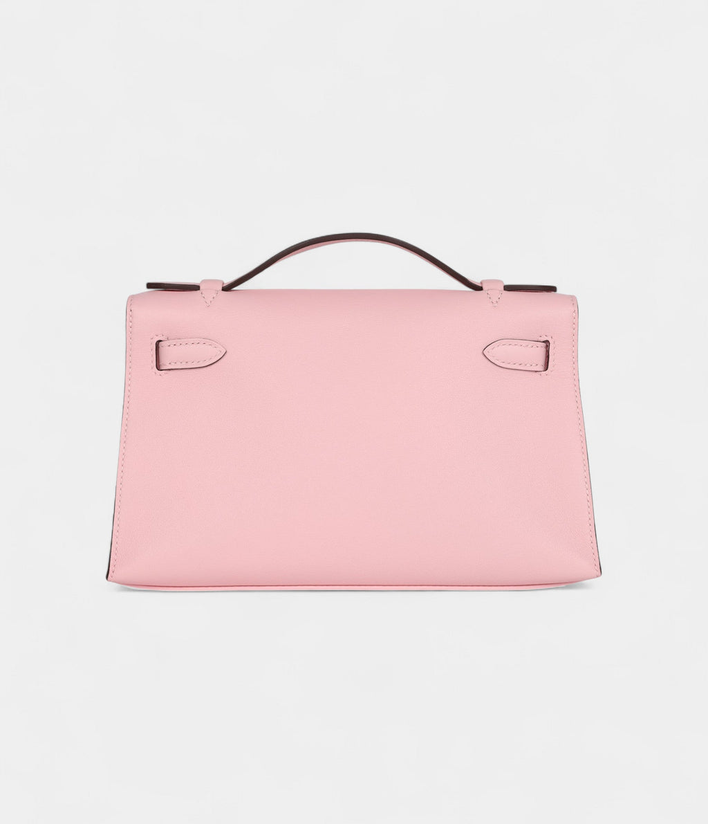 HMKelly Pochette Rose Sakura Swift Palladium Hardware