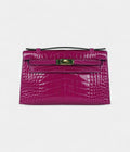 HMKelly Pochette Rose Scheherazade Shiny Alligator Gold Hardware