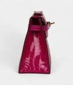 HMKelly Pochette Rose Scheherazade Shiny Alligator Gold Hardware