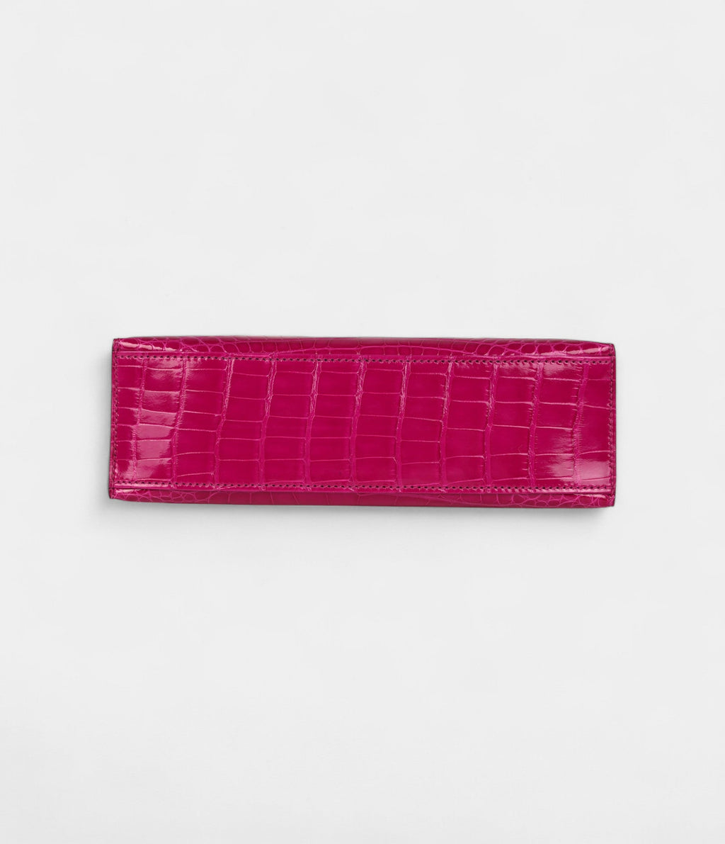 HMKelly Pochette Rose Scheherazade Shiny Alligator Gold Hardware