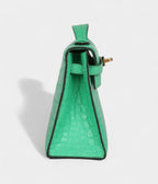 HMKelly Pochette Vert Comics Matte Alligator Gold Hardware