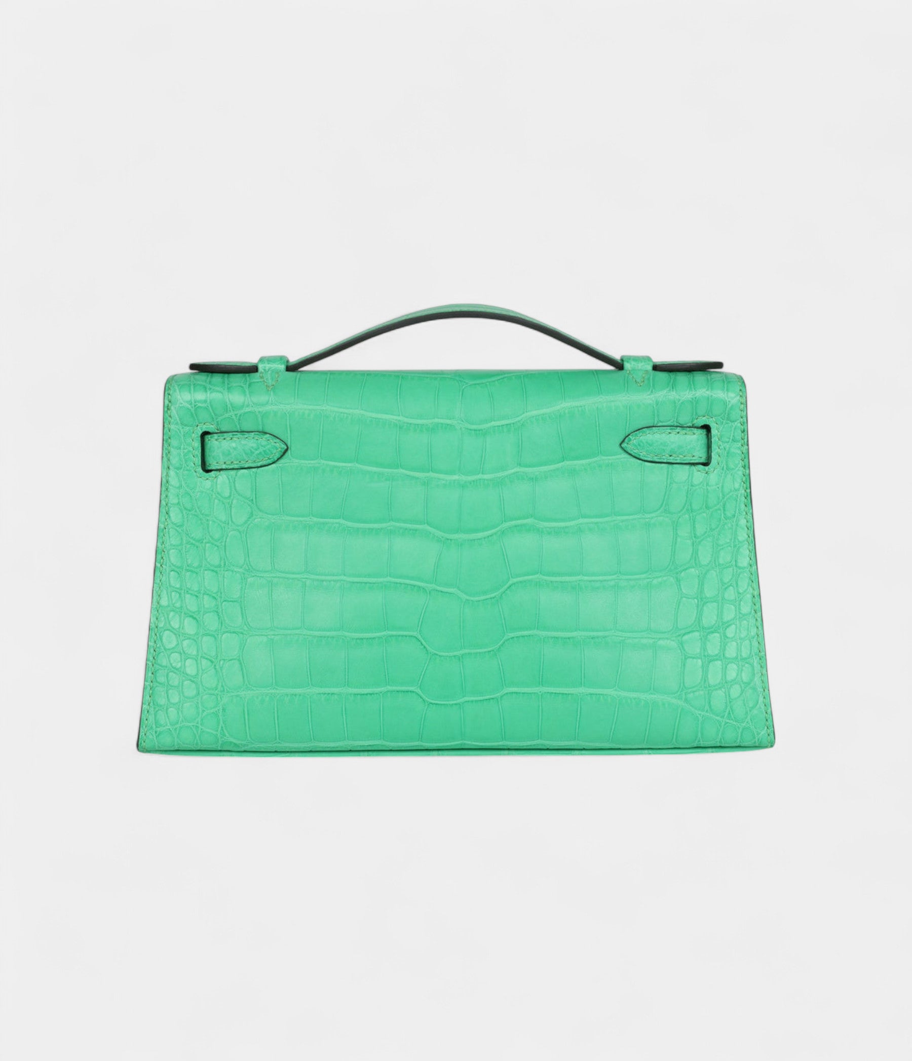 HMKelly Pochette Vert Comics Matte Alligator Gold Hardware