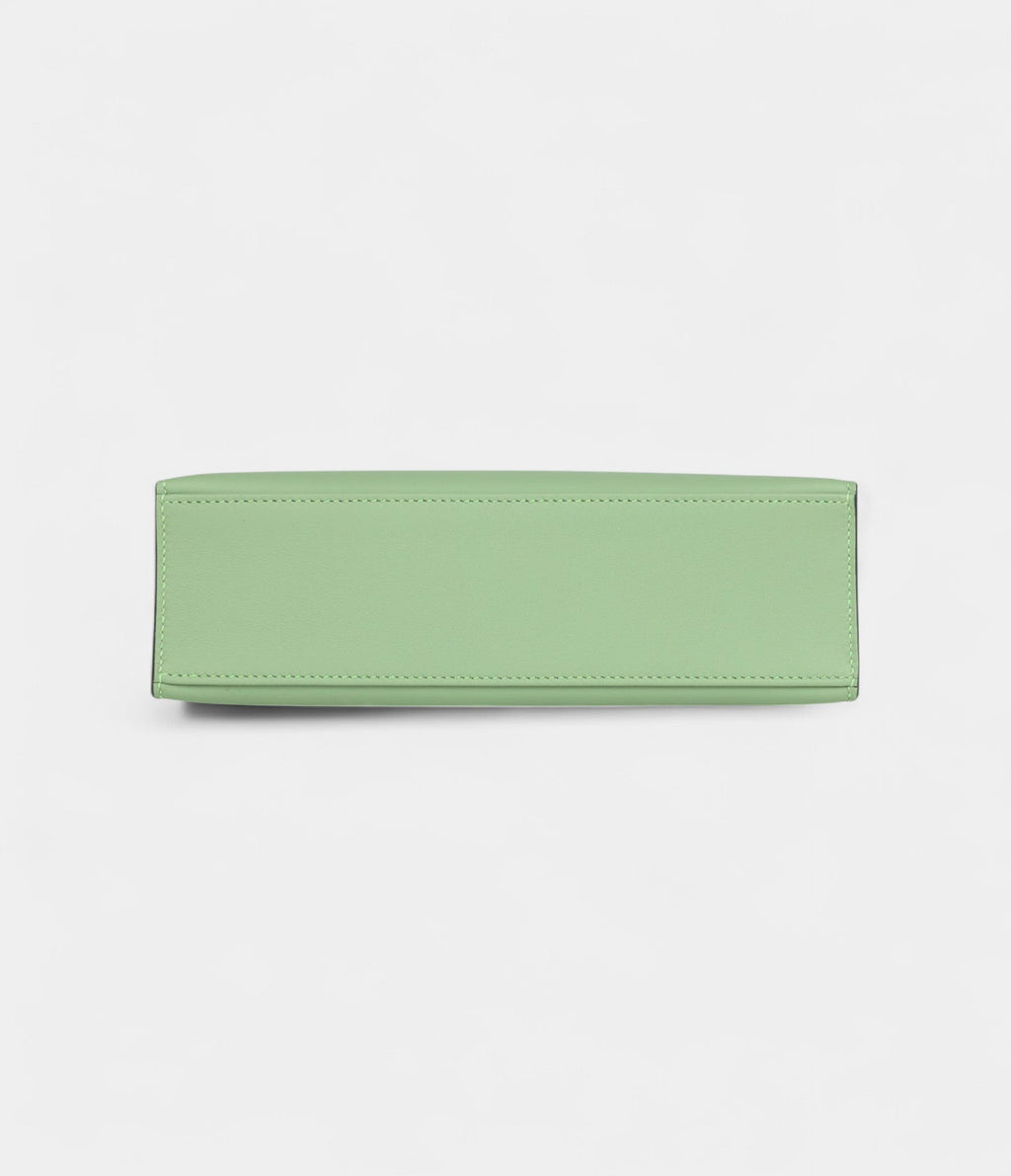 HMKelly Pochette Vert Criquet Swift Palladium Hardware