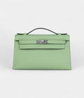 HMKelly Pochette Vert Criquet Swift Palladium Hardware