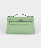 HMKelly Pochette Vert Criquet Swift Palladium Hardware