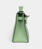 HMKelly Pochette Vert Criquet Swift Palladium Hardware