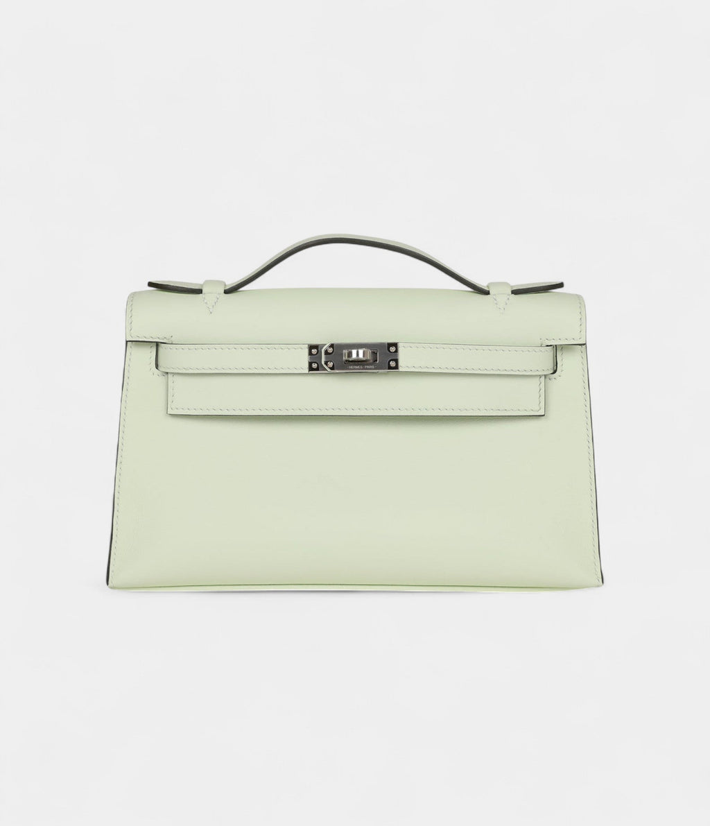 HMKelly Pochette Vert Fizz Swift Palladium Hardware
