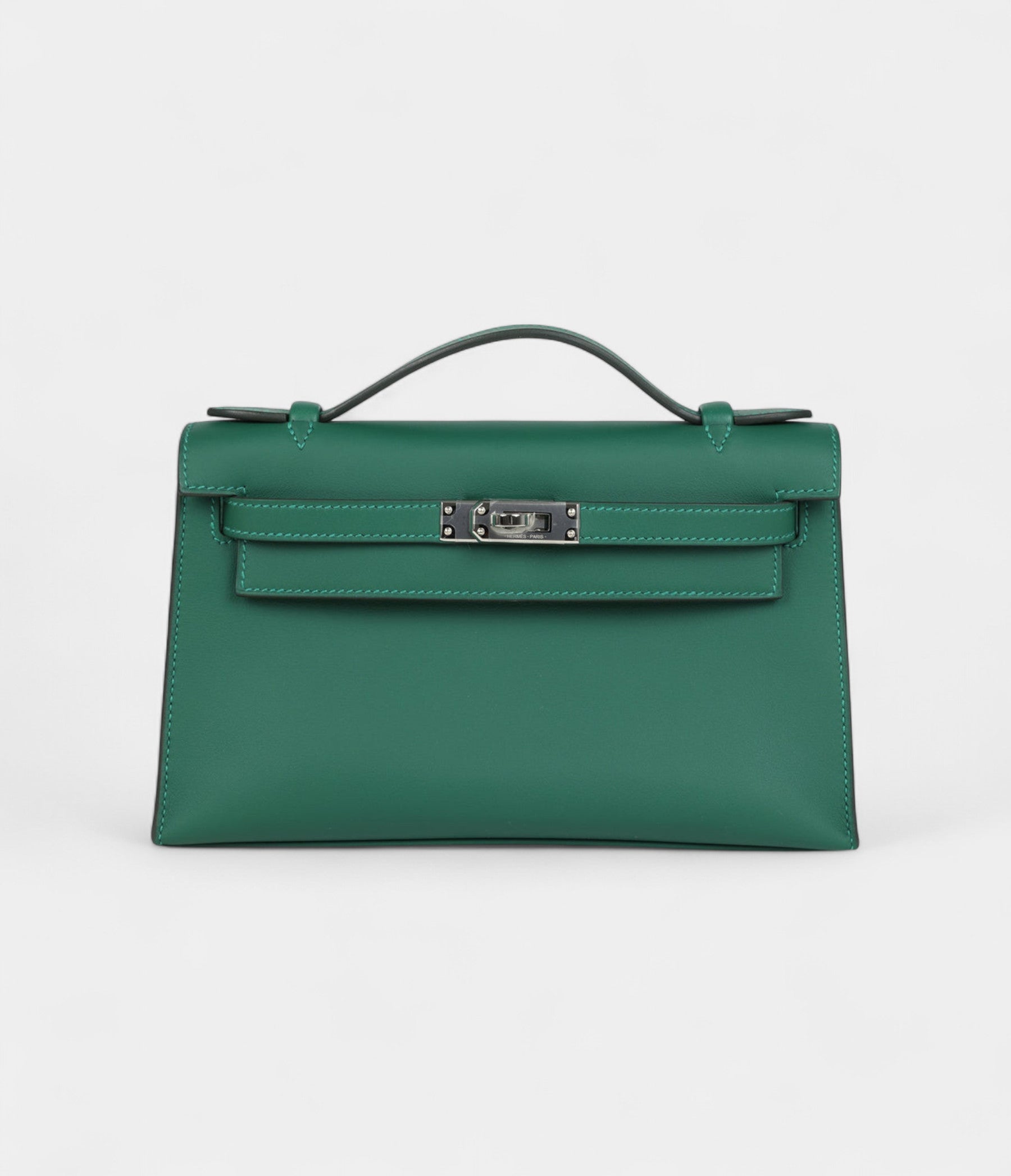 HMKelly Pochette Vert Moyen Swift Palladium Hardware