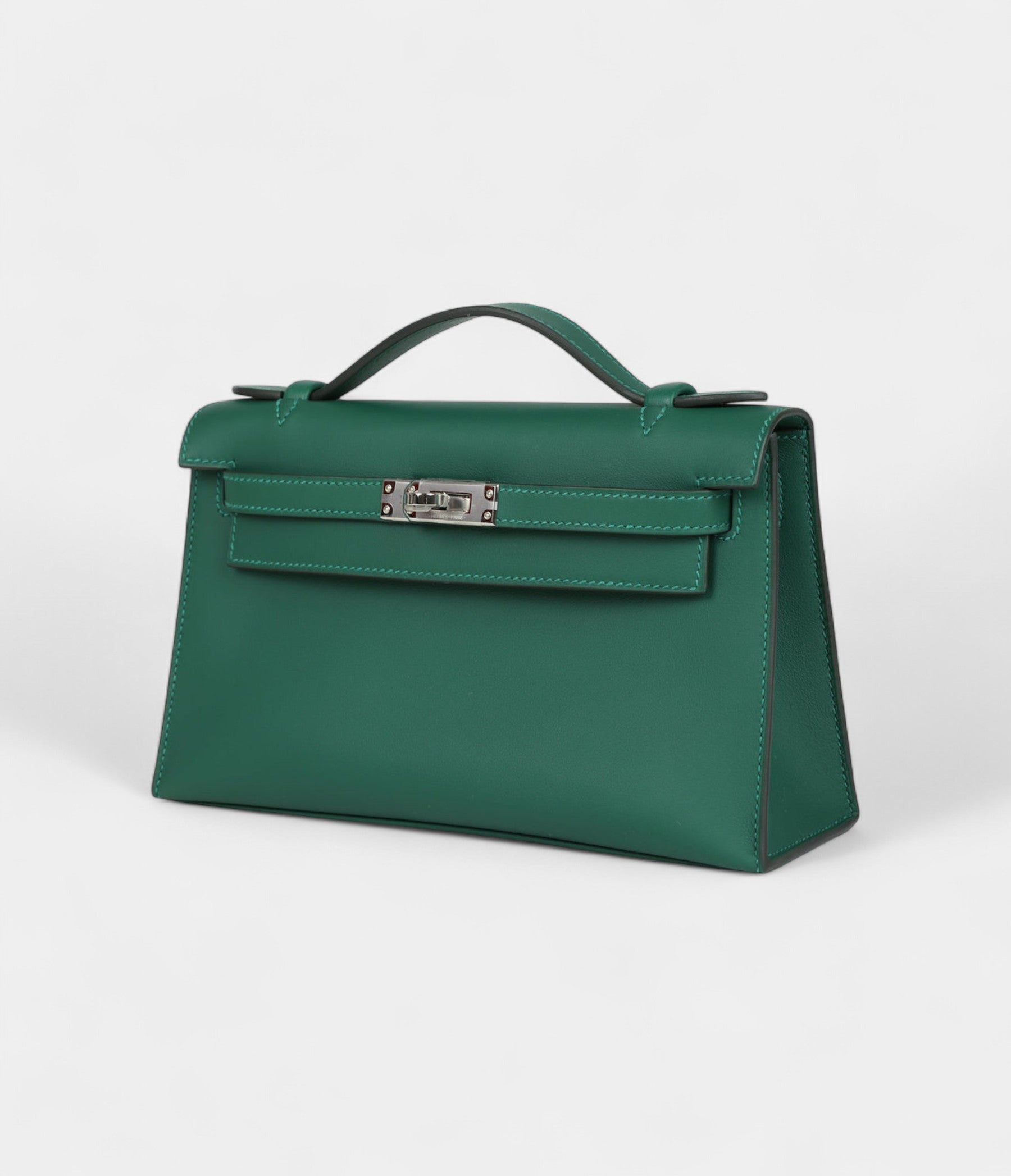 HMKelly Pochette Vert Moyen Swift Palladium Hardware
