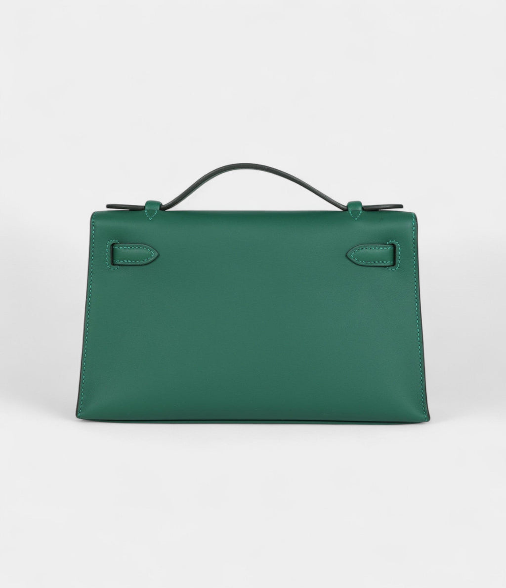 HMKelly Pochette Vert Moyen Swift Palladium Hardware