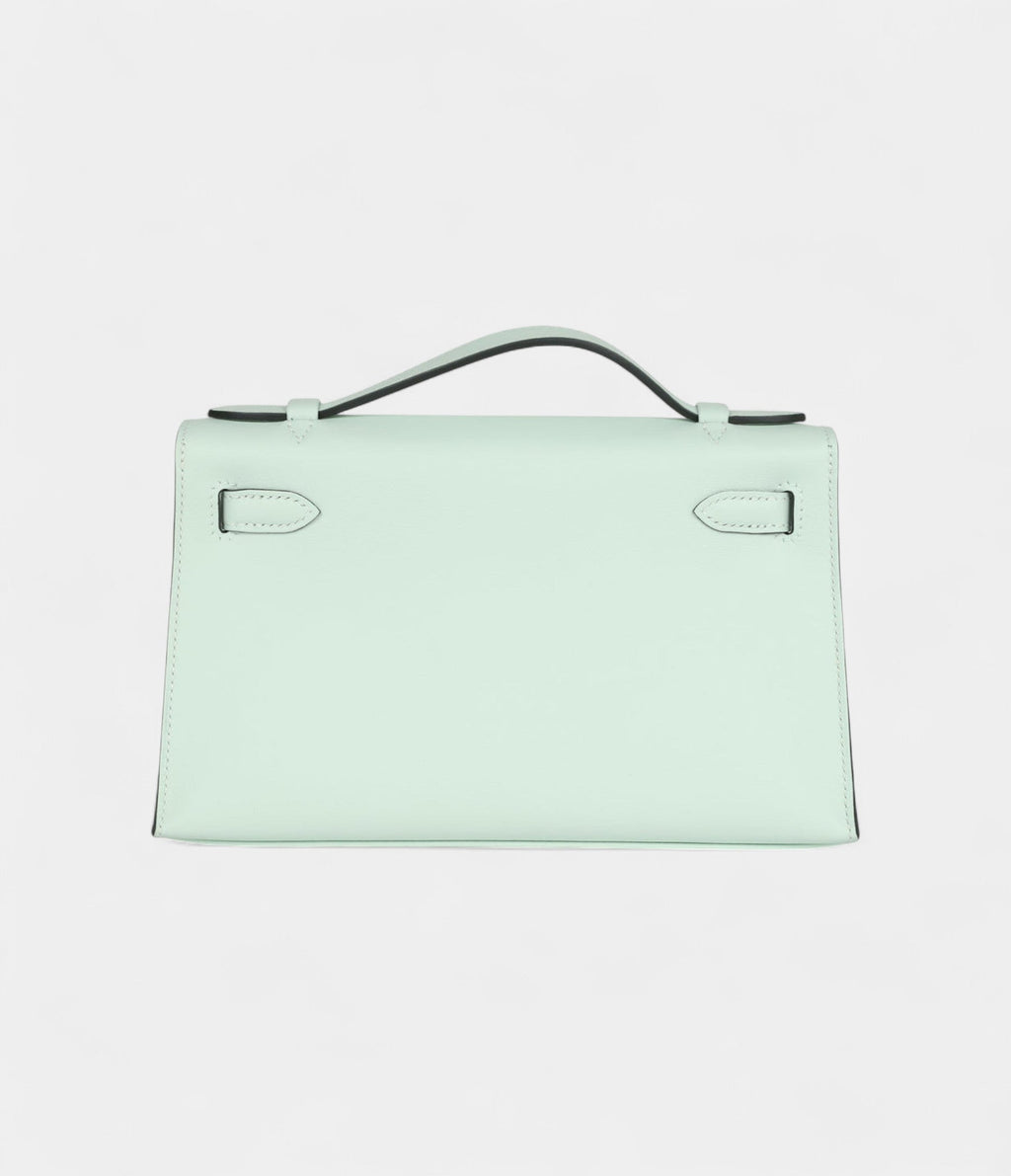 HMKelly Pochette Vert Peppermint Swift Palladium Hardware