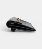 HMKelly Pocket Long Wallet Black Shiny Alligator Gold Hardware