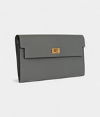 HMKelly Pocket Long Wallet Gris Meyer Madame Gold Hardware
