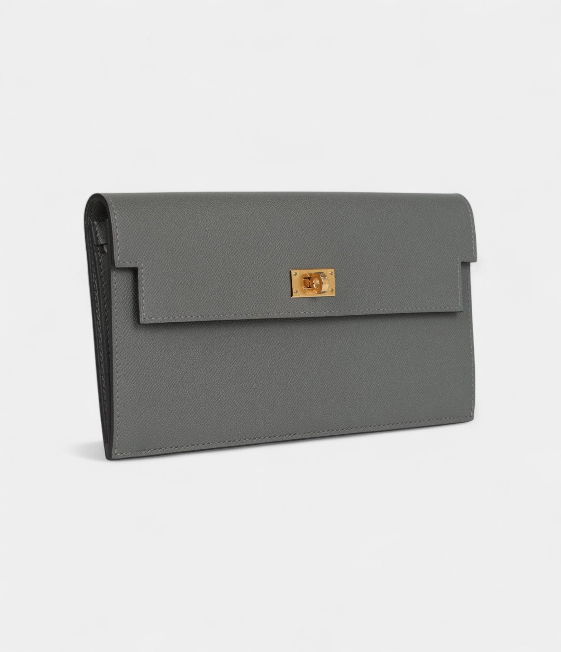 HMKelly Pocket Long Wallet Gris Meyer Madame Gold Hardware