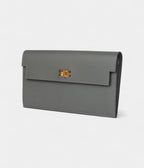 HMKelly Pocket Long Wallet Gris Meyer Madame Gold Hardware