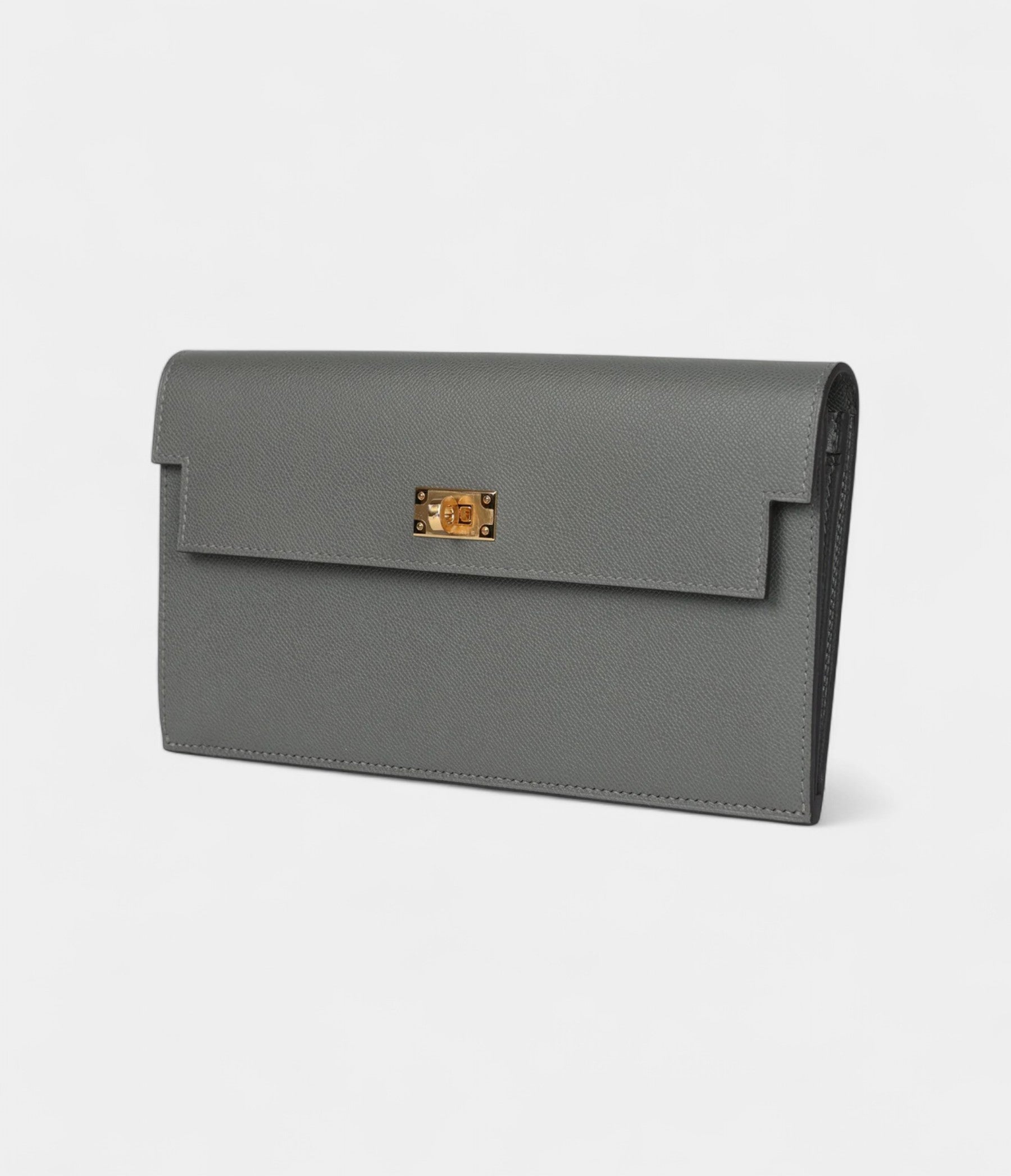 HMKelly Pocket Long Wallet Gris Meyer Madame Gold Hardware