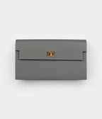 HMKelly Pocket Long Wallet Gris Meyer Madame Gold Hardware