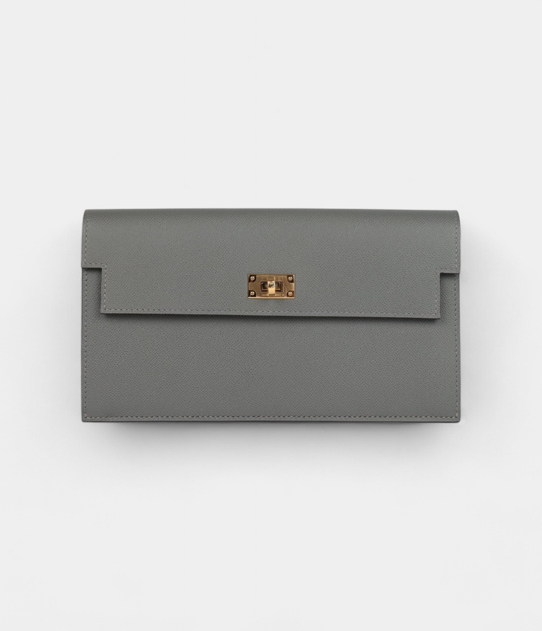 HMKelly Pocket Long Wallet Gris Meyer Madame Gold Hardware