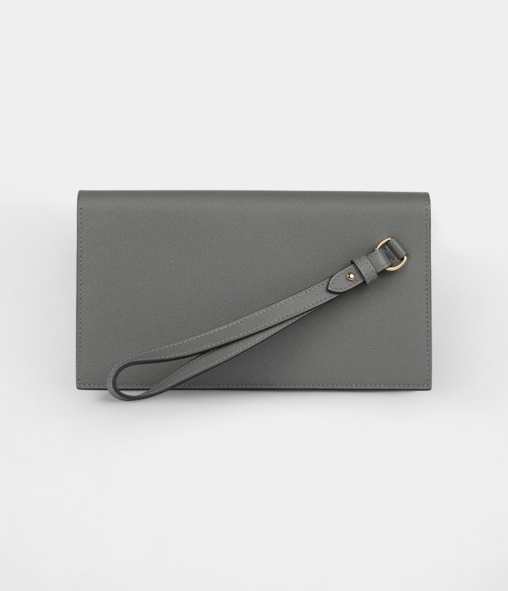 HMKelly Pocket Long Wallet Gris Meyer Madame Gold Hardware