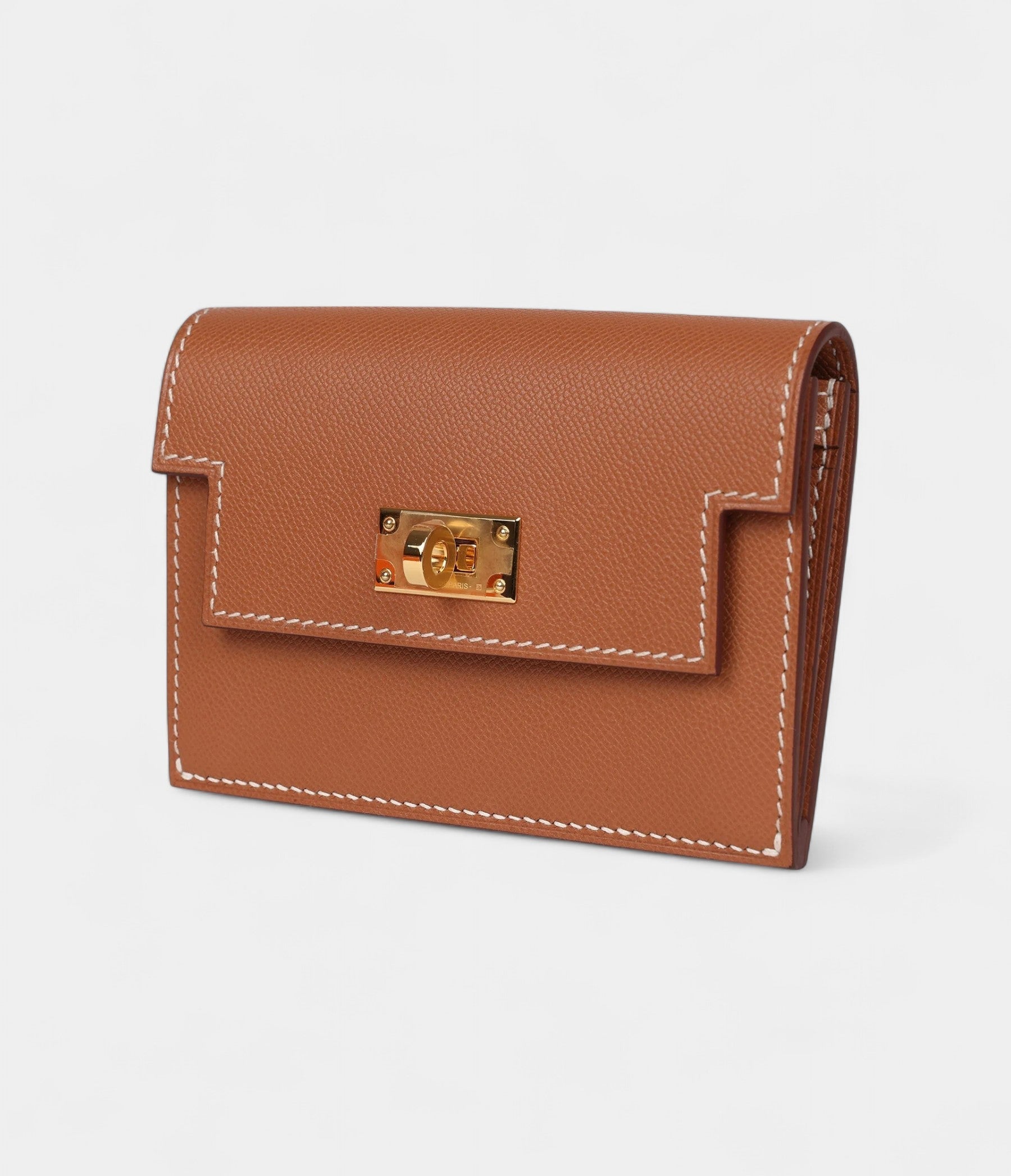 HMKelly Pocket Slim Wallet Gold Epsom Gold Hardware