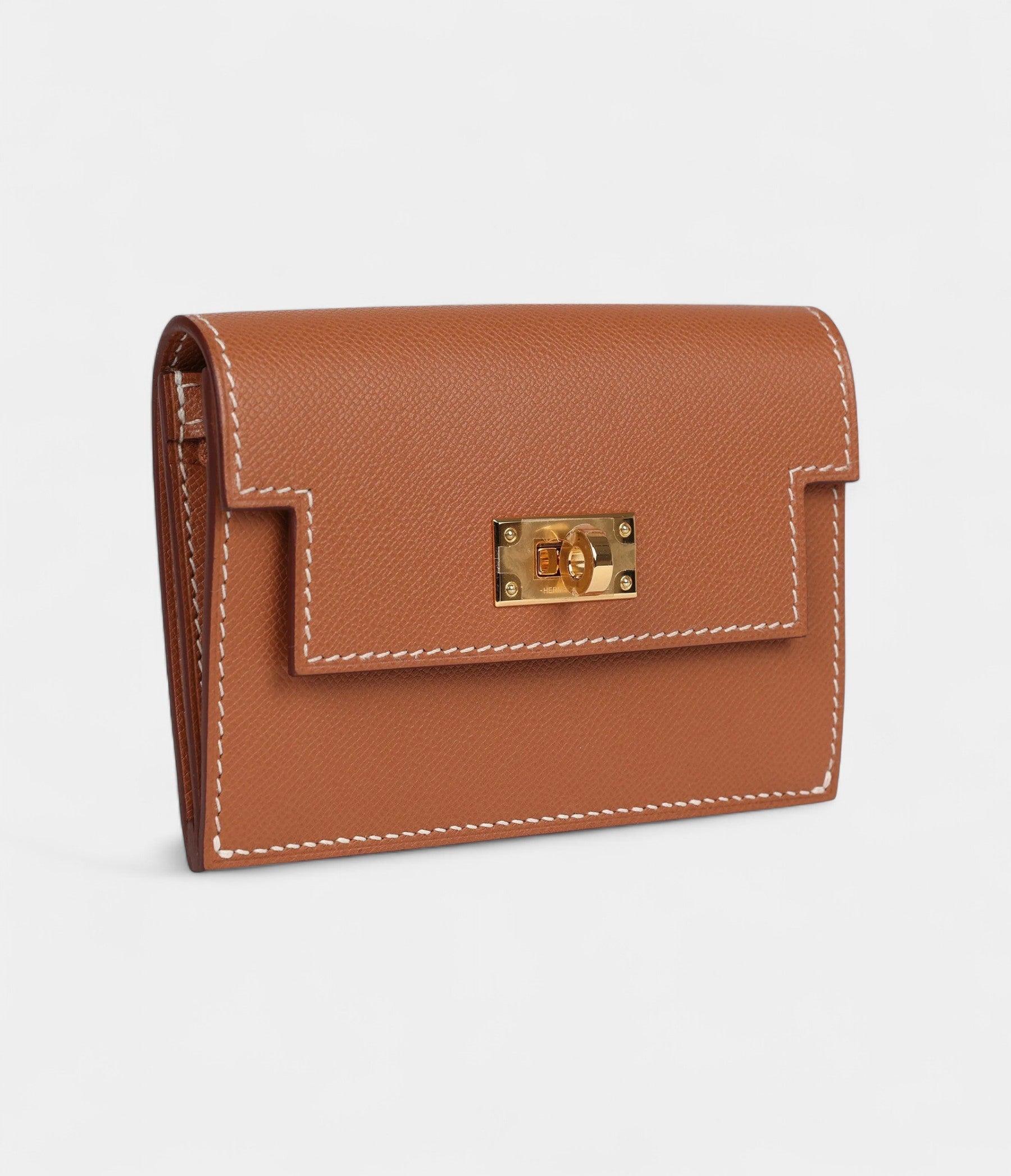 HMKelly Pocket Slim Wallet Gold Epsom Gold Hardware