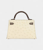 HMKelly Sellier 20 Beton and Gris Tourterelle Ostrich Permabrass Hardware