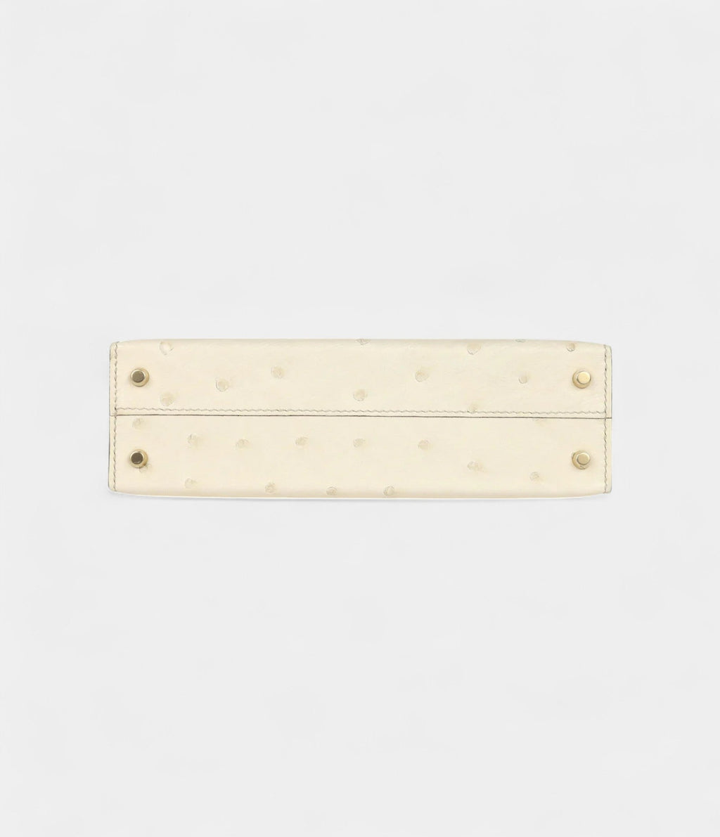 HMKelly Sellier 20 Beton and Gris Tourterelle Ostrich Permabrass Hardware