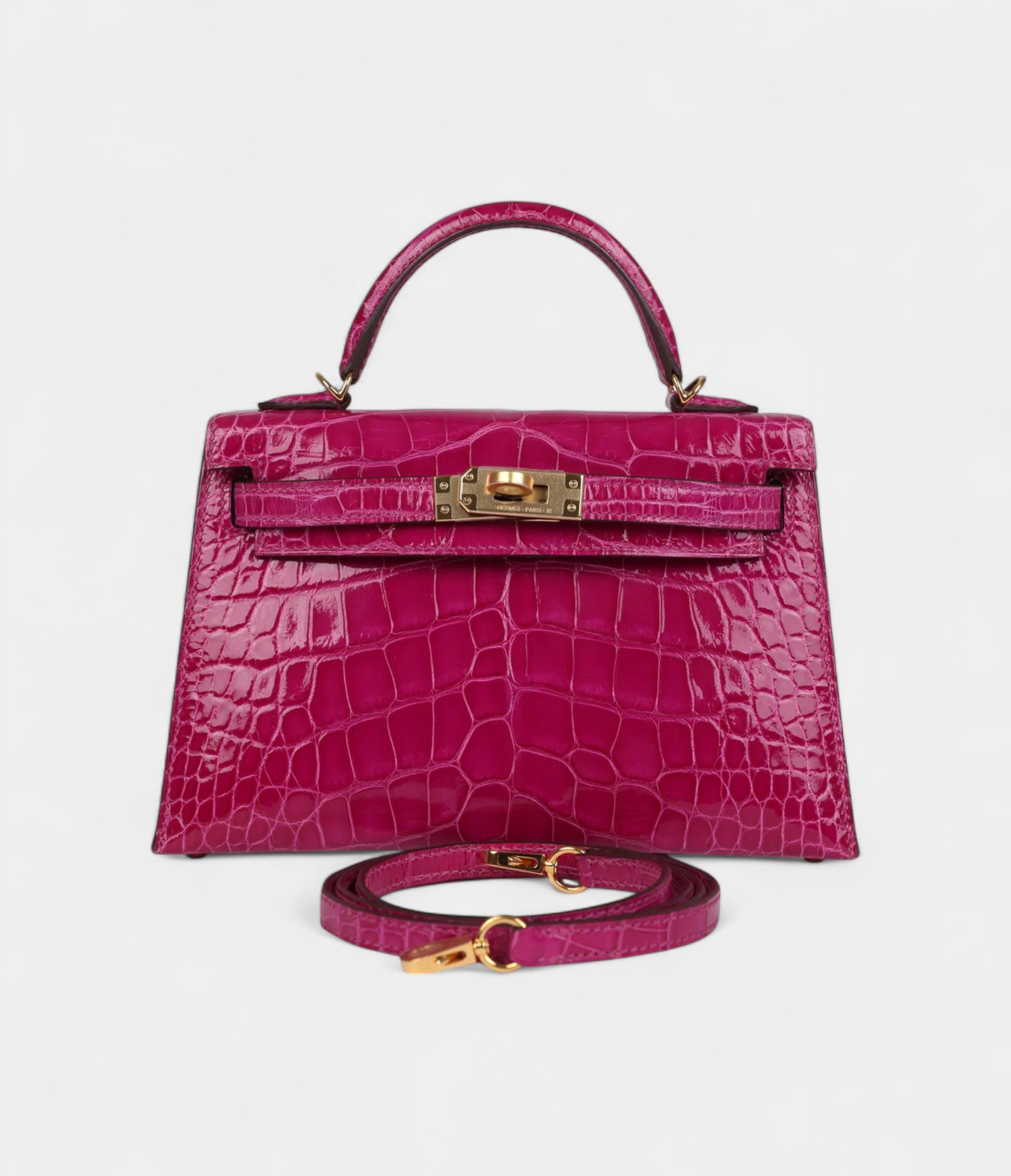 HMKelly Sellier 20 Rose Scheherazade Shiny Alligator Gold Hardware