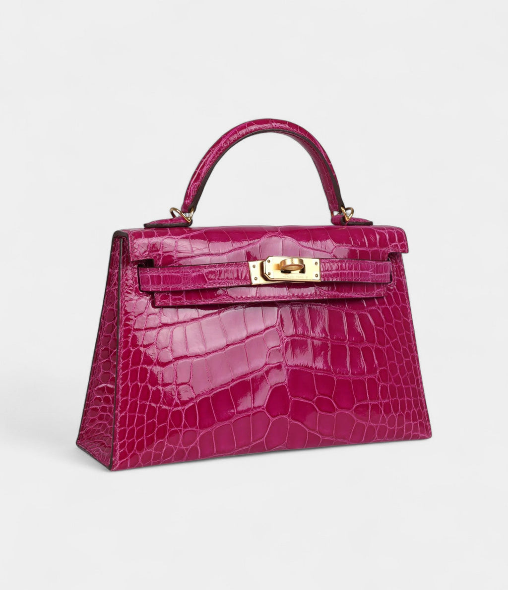 HMKelly Sellier 20 Rose Scheherazade Shiny Alligator Gold Hardware