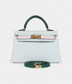 HMKelly Sellier 20 Tri-color Platinum Grey, Pale Mauve and Medium Green Epsom Gold Hardware