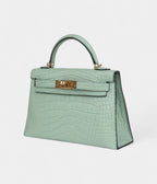 HMKelly Sellier 20 Vert D'Eau Matte Alligator Gold Hardware