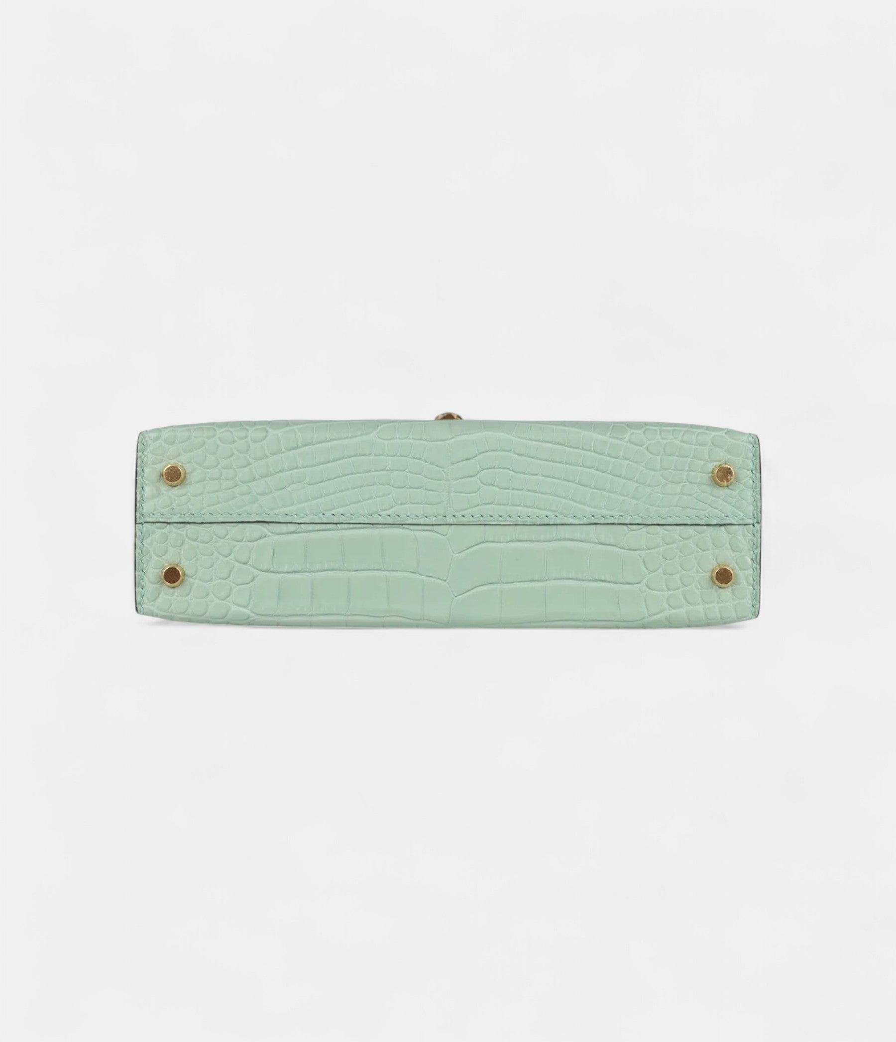 HMKelly Sellier 20 Vert D'Eau Matte Alligator Gold Hardware