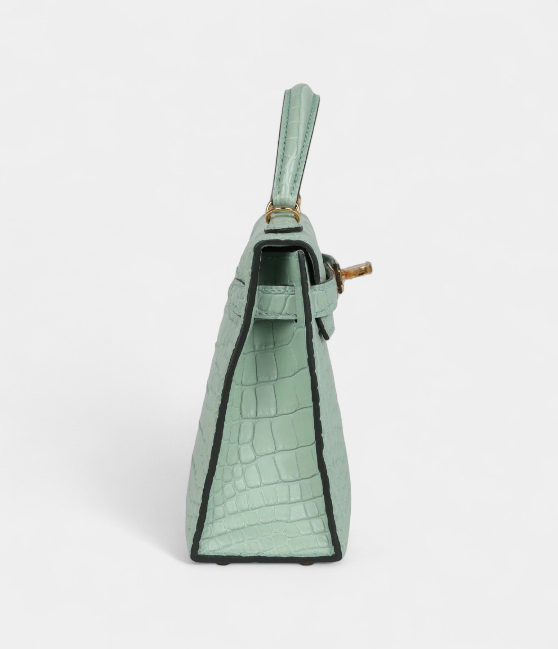 HMKelly Sellier 20 Vert D'Eau Matte Alligator Gold Hardware