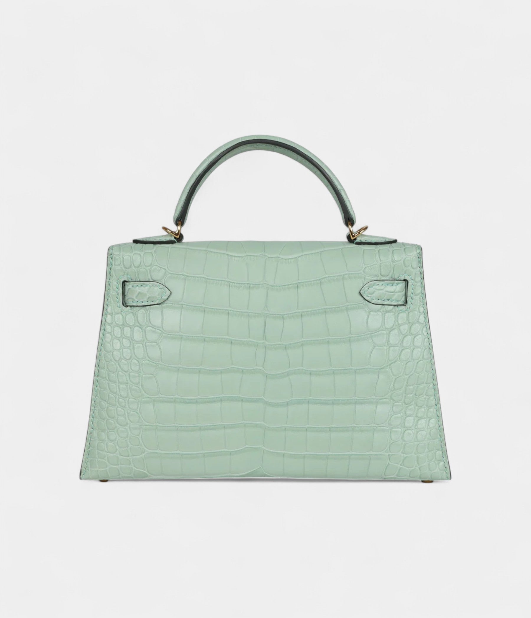 HMKelly Sellier 20 Vert D'Eau Matte Alligator Gold Hardware